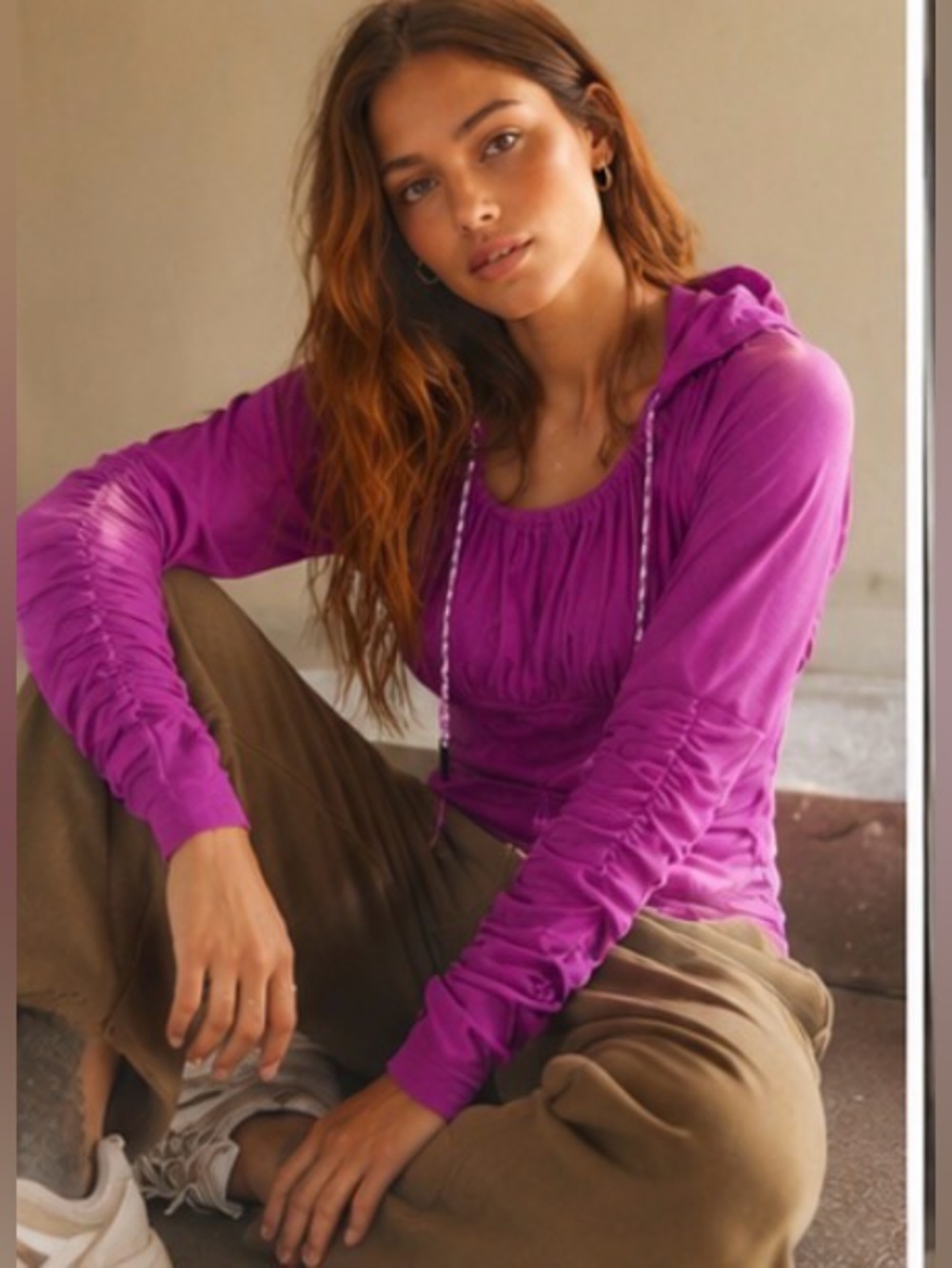 Free People FP Movement Look Within Layer Magenta Disco XS - Picture 4 of 11